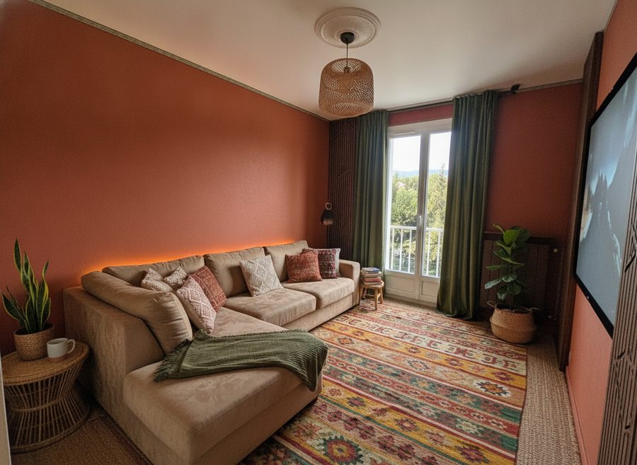 Living room — warm terracotta